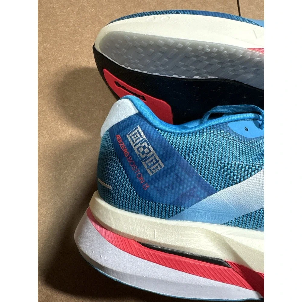 Men's Adidas Adizero Boston 13 Blue Silver Athletic Shoes JR4868 Size 13